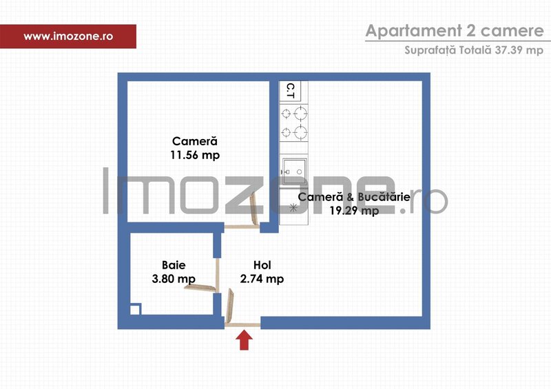 Ilfov Apartament 2 camere de vanzare  Str. Tineretului nr. 85,  | COMISION 0 % |